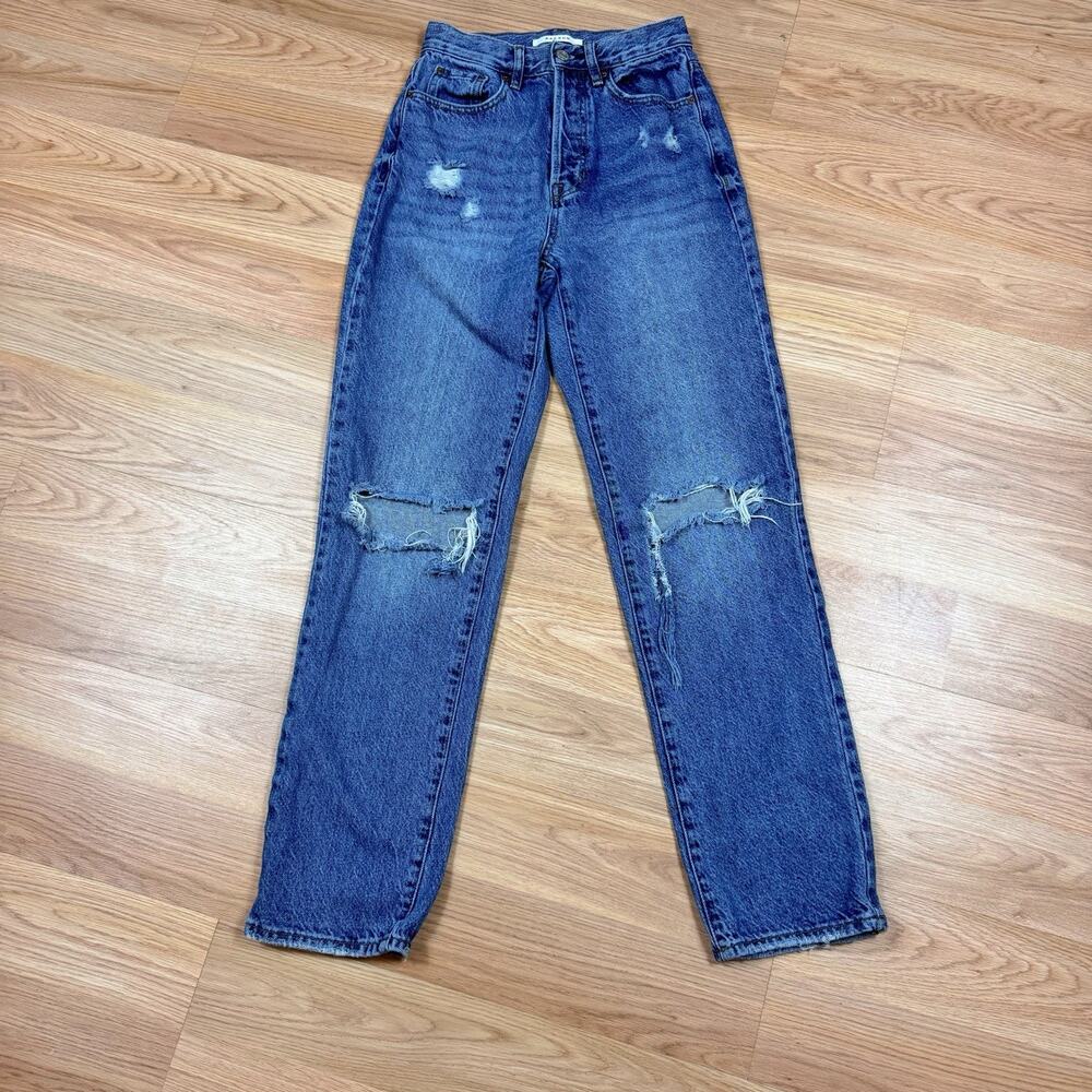 Women’s Pac Sun Dad Jeans Size 24 Medium Wash Distressed